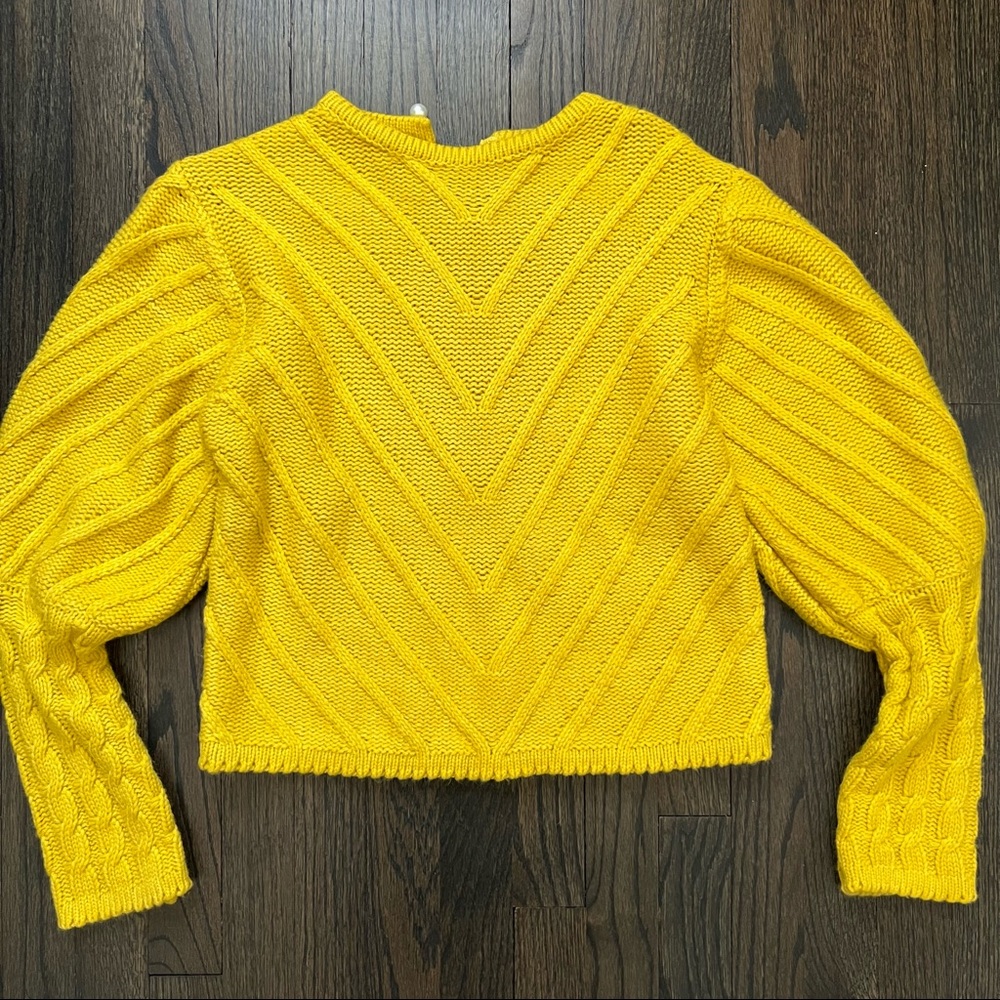 Cute Yellow Cropped Sweater